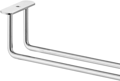 Soro Essentials- 16" Glass Hanging Stemware Rack Chrome Plated Set of 2- Wine Glass Hangers Under