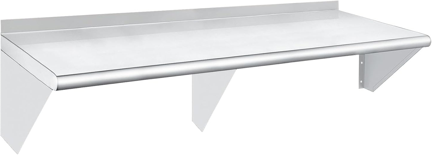 HARDURA Stainless Steel Shelf 18" x 72", 480lb Commercial Shelves Wall Mount Metal Shelving with