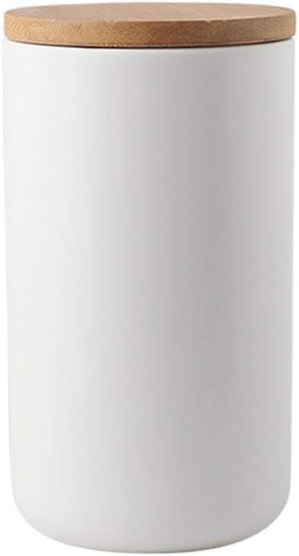 Ceramic Food Storage Jar Canister Modern Design Food Canisters with Airtight Seal Bamboo Lid, Loose