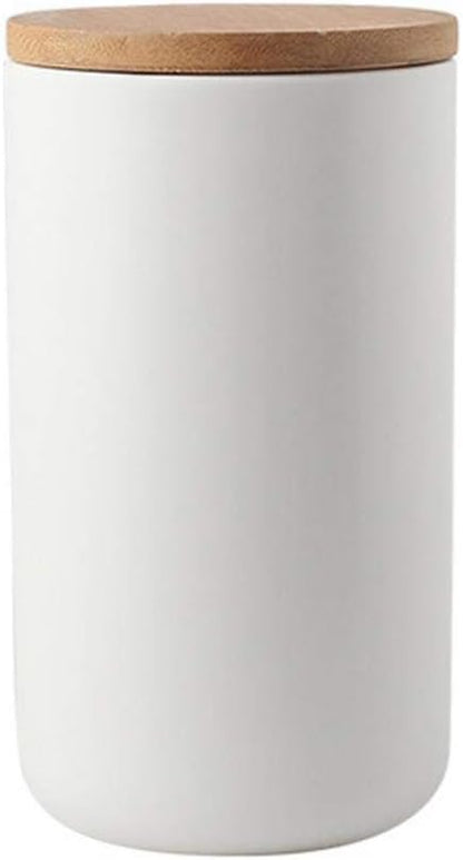 Ceramic Food Storage Jar Canister Modern Design Food Canisters with Airtight Seal Bamboo Lid, Loose