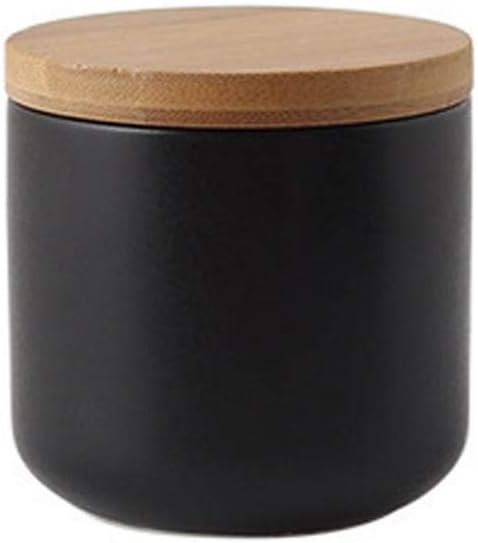 Ceramic Food Storage Jar Canister Modern Design Food Canisters with Airtight Seal Bamboo Lid, Loose
