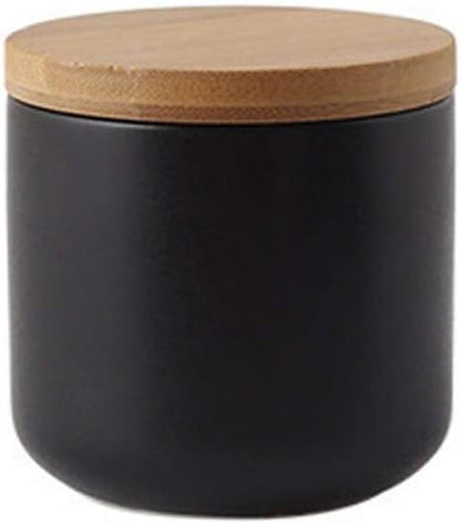 Ceramic Food Storage Jar Canister Modern Design Food Canisters with Airtight Seal Bamboo Lid, Loose