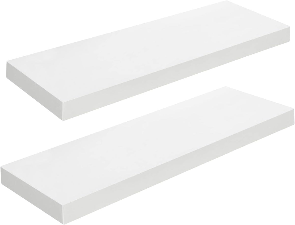 HOOBRO Floating Shelves for Wall, Wall Mounted Shelf Set of 2, 23.6" Hanging Shelf with Invisible
