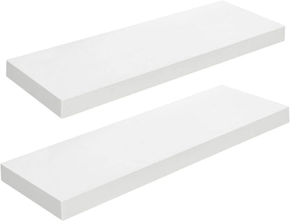 HOOBRO Floating Shelves for Wall, Wall Mounted Shelf Set of 2, 23.6" Hanging Shelf with Invisible