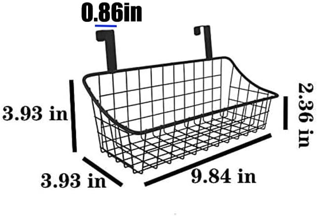 LeleCAT Over Cabinet Door Basket with hook Grid Storage Basket, Kitchen Storage Organizer,Over
