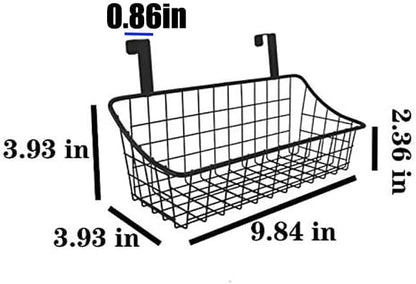 LeleCAT Over Cabinet Door Basket with hook Grid Storage Basket, Kitchen Storage Organizer,Over