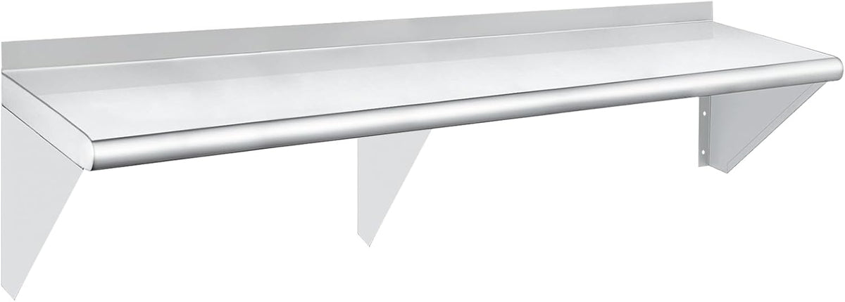 HARDURA Stainless Steel Shelf 12" x 72", 320lb Commercial Shelves Wall Mount Metal Shelving with