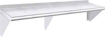 HARDURA Stainless Steel Shelf 12" x 72", 320lb Commercial Shelves Wall Mount Metal Shelving with