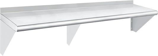 HARDURA Stainless Steel Shelf 12" x 72", 320lb Commercial Shelves Wall Mount Metal Shelving with