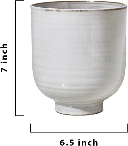 Serene Spaces Living Large Glazed Ceramic Pedestal Bowl- Centerpiece for Vintage Weddings, Events