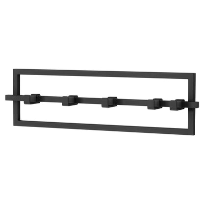Umbra Cubiko Wall Hooks, Adjustable Steel Coat Rack, 5 Hook, Black