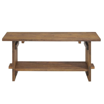 Alaterre Bethel Rustic Solid Wood Bench & Wall Mounted Coat Rack, Natural