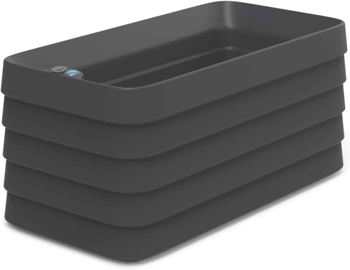 Crescent Garden Slat Medium Rectangular Planter Box for All-Weather - Self-Watering Outdoor Deck