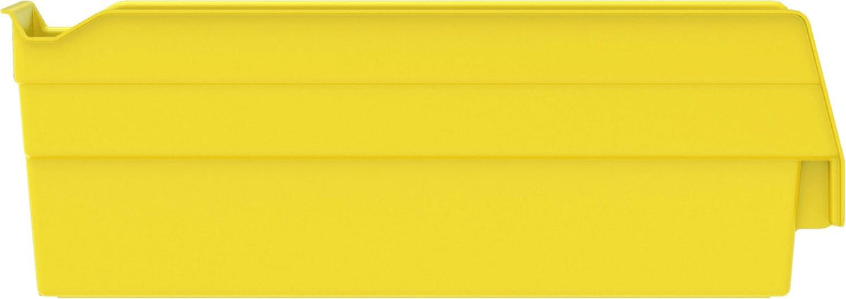 Akro-Mils 30110 Heavy Duty Plastic Shelf Bins, 12"x 3"x 4", Yellow, 24-Pack