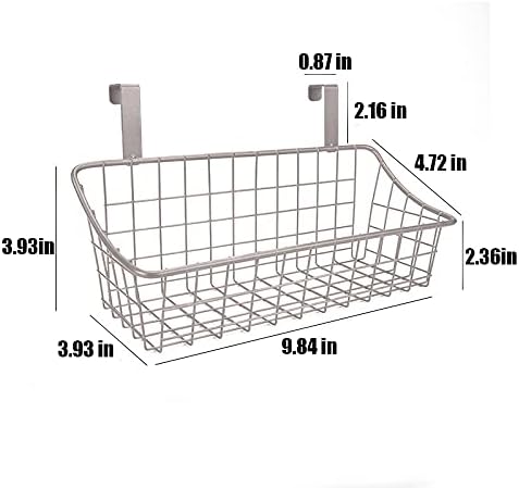 LeleCAT Basket with hook Grid Storage Basket,Hang it behind a door or on a railing,Over the Cabinet