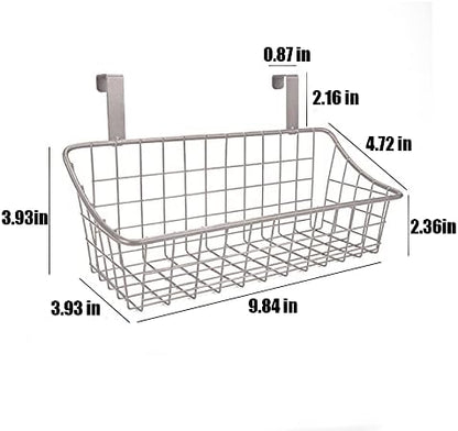 LeleCAT Basket with hook Grid Storage Basket,Hang it behind a door or on a railing,Over the Cabinet