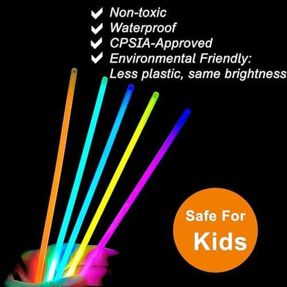 GiftExpress Glow Sticks Bulk 600 Pcs for New Year - 8" Assorted Neon Color Glow In The Dark