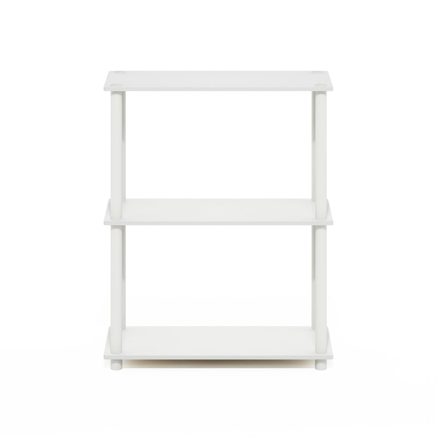 Furinno Turn-N-Tube Storage Shelves, 3-Tier Book Shelf, Corner Shelf, Toolless Open Shelves, for