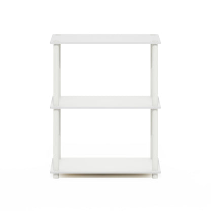 Furinno Turn-N-Tube Storage Shelves, 3-Tier Book Shelf, Corner Shelf, Toolless Open Shelves, for