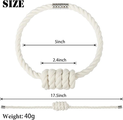 Fenghuangwu 2Pack Magnetic Curtain Tiebacks – Bohemian Style Handmade Woven Tie-Backs for