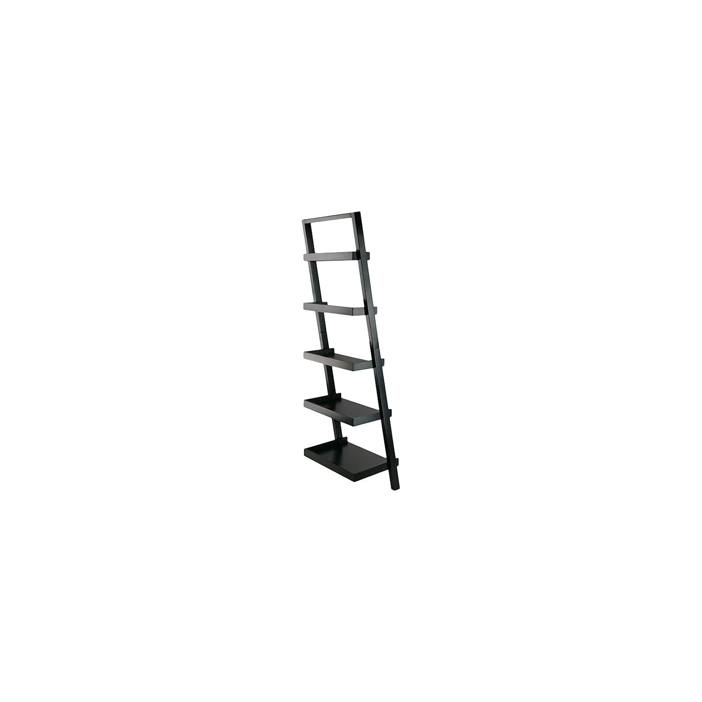 Winsome Bellamy 5-Shelf 69" H Leaning Bookcase, Black (29553)