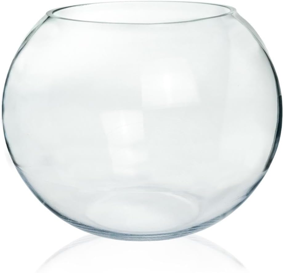Craft And Party, Glass Bubble Bowl, 4.5" Height x 6" Width Glass Fish Bowl Vase, Bubble Bowl vase