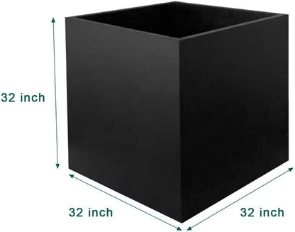 Galvanized Steel Planter Box Black Metal Planter Large Square Indoor Outdoor Planters Cube Steel