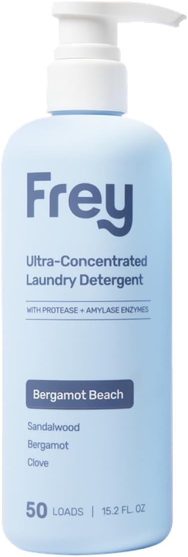 FREY Concentrated Liquid Laundry Detergent | Formulated for Sensitive Skin & HE Washers | Removes
