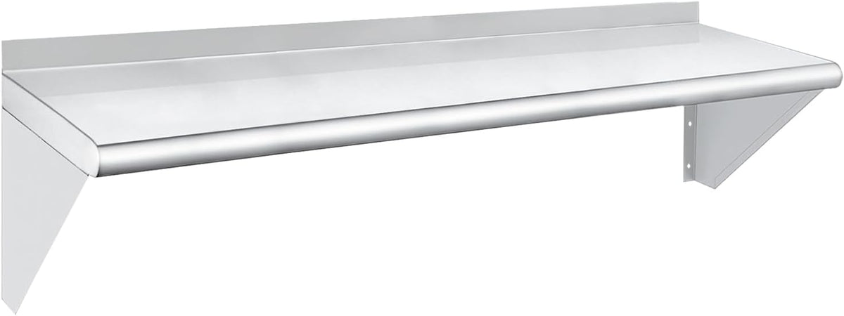 HARDURA Stainless Steel Shelf 12" x 48", 250lb Commercial Shelves Wall Mount Metal Shelving with