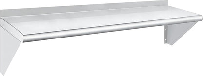 HARDURA Stainless Steel Shelf 12" x 48", 250lb Commercial Shelves Wall Mount Metal Shelving with