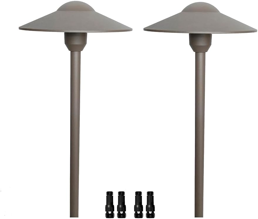 Arrownine Cast Aluminum Low Voltage Outdoor Pathway Light Walkway Landscape Path Lights Included