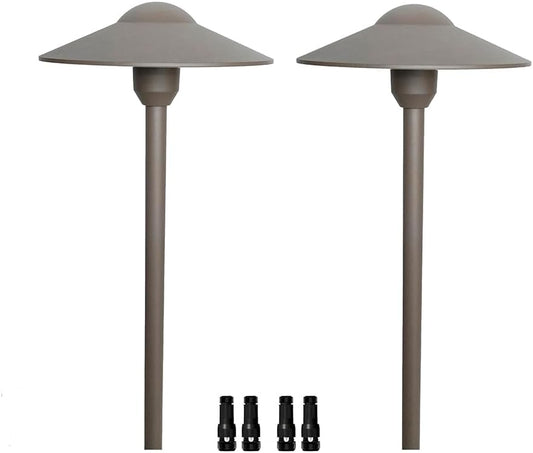 Arrownine Cast Aluminum Low Voltage Outdoor Pathway Light Walkway Landscape Path Lights Included