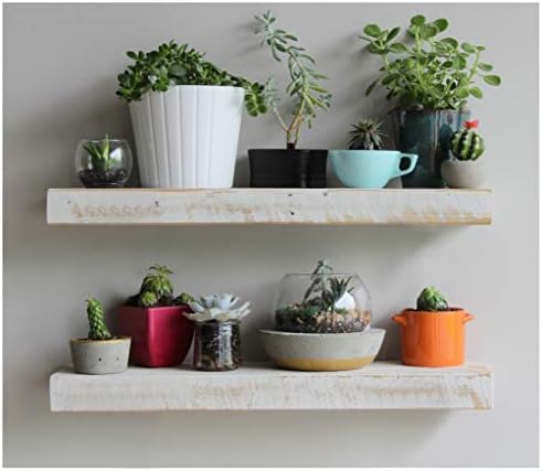 Urban Legacy Reclaimed Barnwood Planks | Floating Shelves for Wall w/Flush Mount Shelf Bracket Set