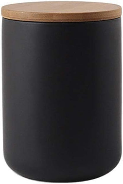 Ceramic Food Storage Jar Canister Modern Design Food Canisters with Airtight Seal Bamboo Lid, Loose