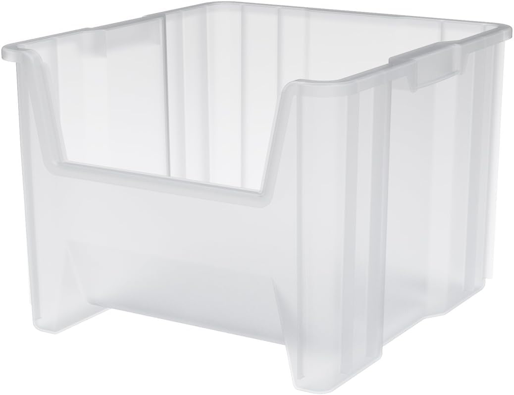 Akro-Mils 13018 Stak-N-Store Stackable Storage Bins, Heavy Duty Garage Storage Containers, Open