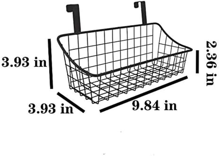 LeleCAT Cabinet Door Organizer Basket with hook Grid Storage Basket, Hang it behind a door or on a