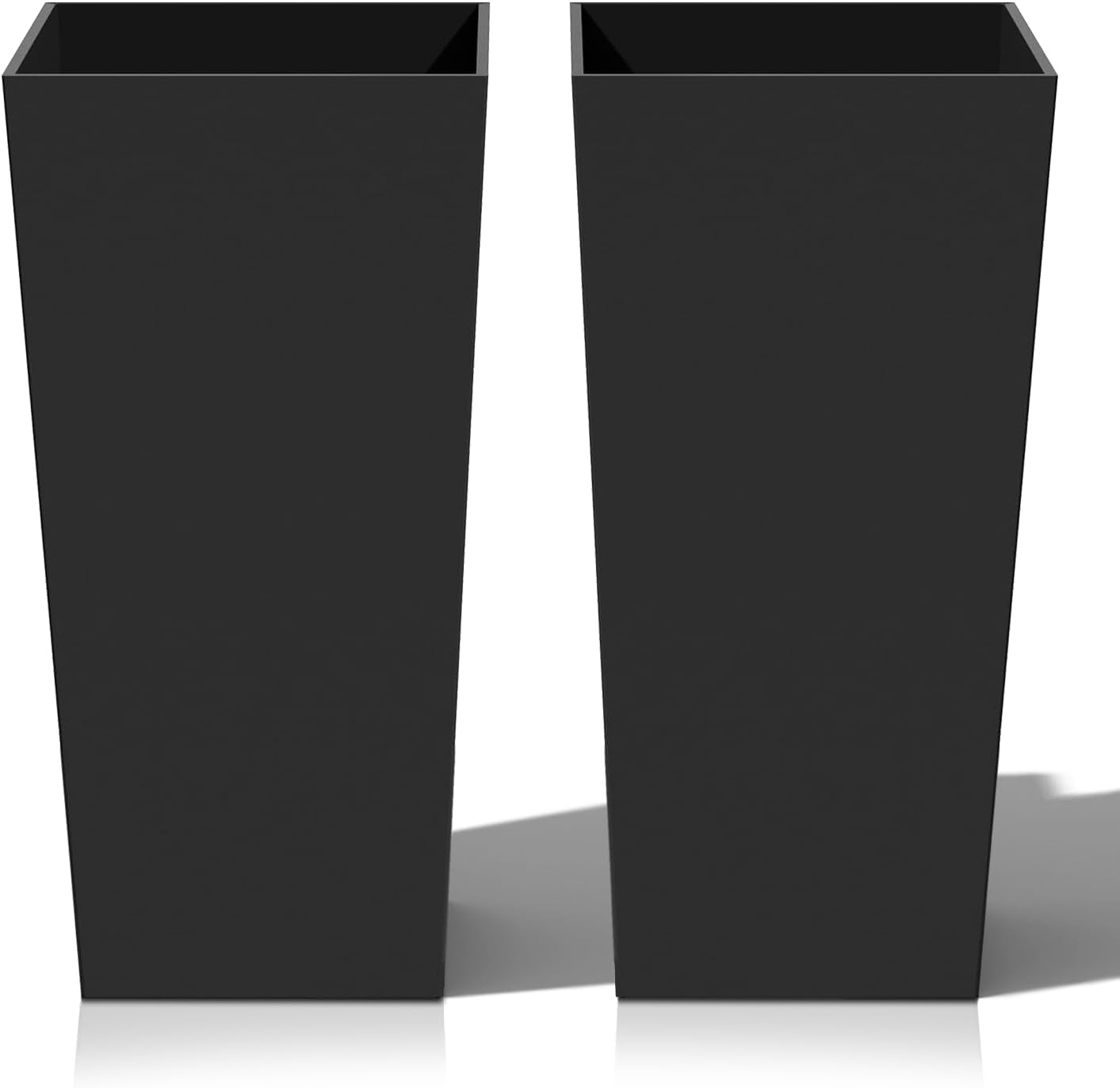 Tall Planters for Outdoor Plants, Large Resin Flower Pots for Garden, Front Porch, Patio, Indoor