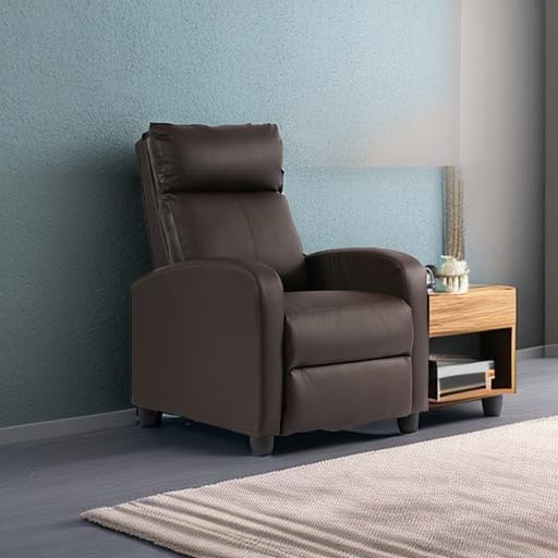 BestMassage | Recliner Chair | No Massage Function | Pu Brown | with Lumbar Support, Adjustable