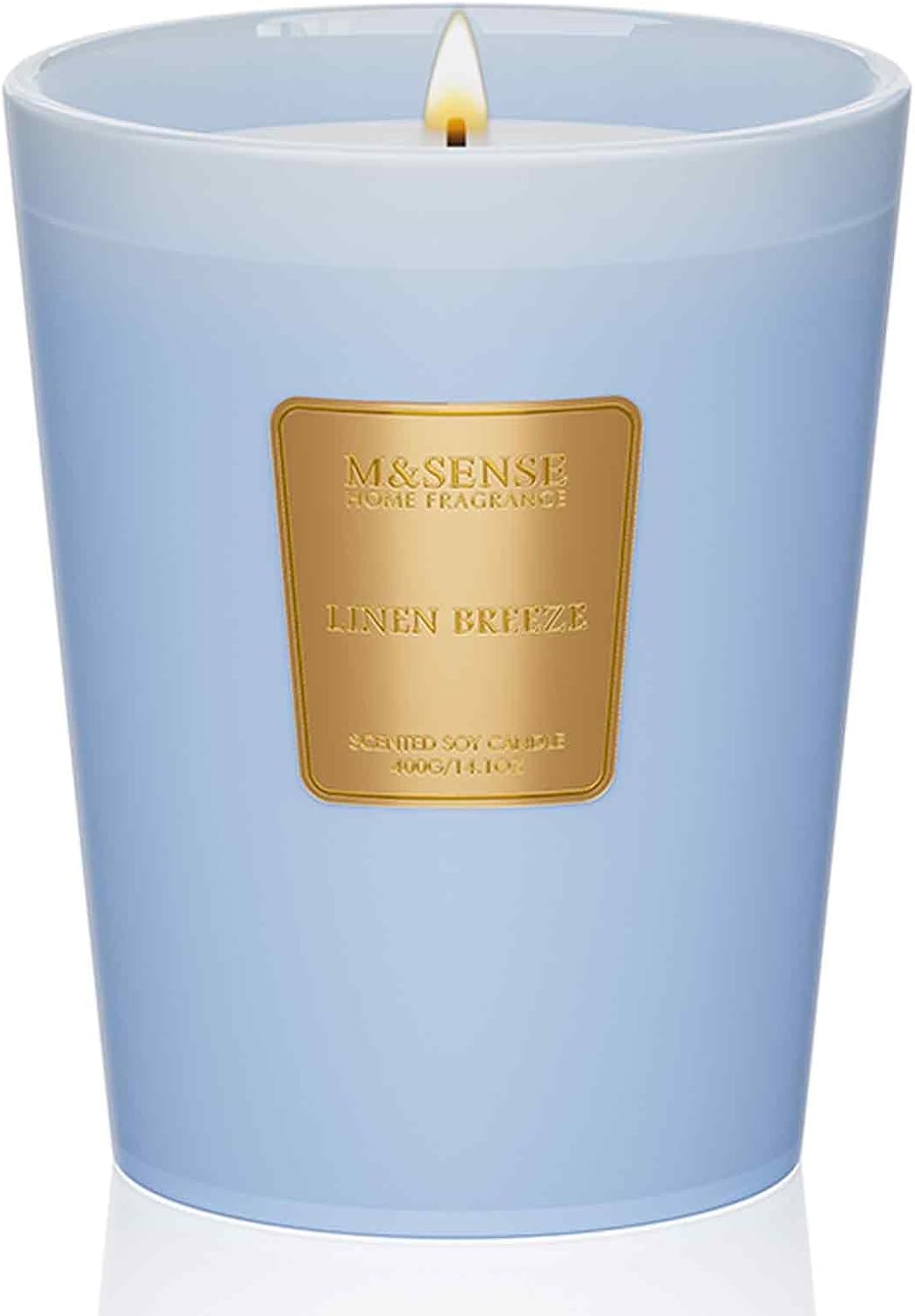 M&SENSE Linen Breeze Scented Natural Soy Wax Candle, 14.1oz 60 Hours Long Lasting Slow Burning