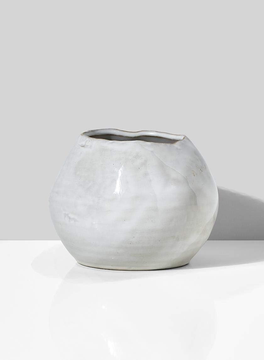 Serene Spaces Living Glazed Ceramic Fishbowl Vase, Set of 4- Centerpiece for Vintage Weddings