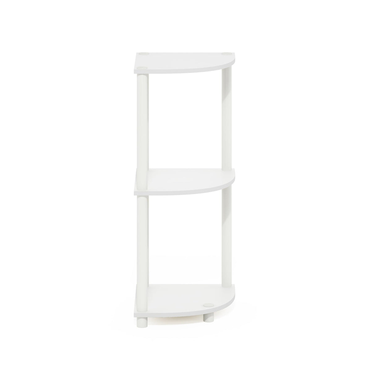 Furinno Turn-N-Tube Corner Shelf, 3-Tier Corner Bookshelf, Display Storage Shelves with Open