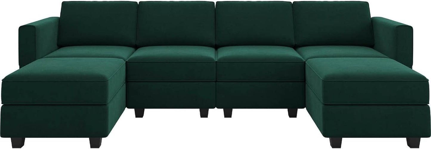 Belffin Modular Sectional Sofa Oversized U Shaped Sectional Couch with Reversible Chaise Velvet
