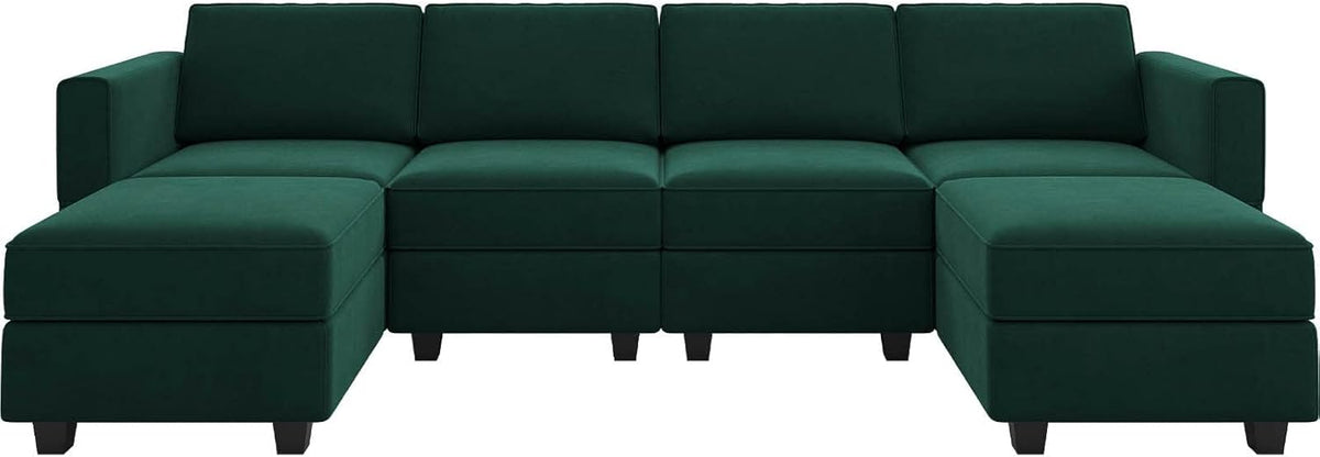 Belffin Modular Sectional Sofa Oversized U Shaped Sectional Couch with Reversible Chaise Velvet