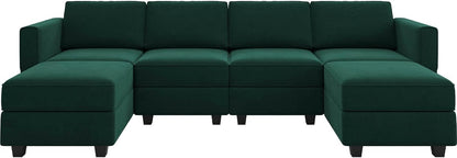 Belffin Modular Sectional Sofa Oversized U Shaped Sectional Couch with Reversible Chaise Velvet