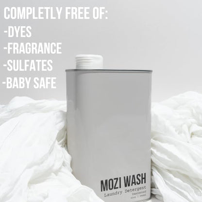 Laundry Detergent Liquid, Unscented, 50+ Loads, Concentrated, Non toxic, Plant Based Enzyme