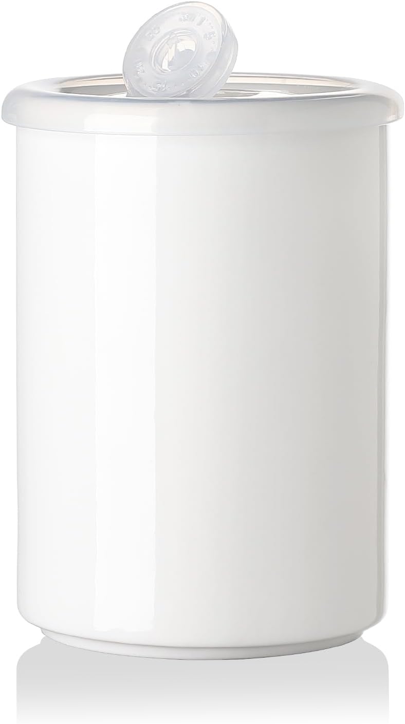 Sweejar Ceramic Food Storage Jar, Salt Container with Airtight Plastic Lid & Date Tracker, 28 Oz