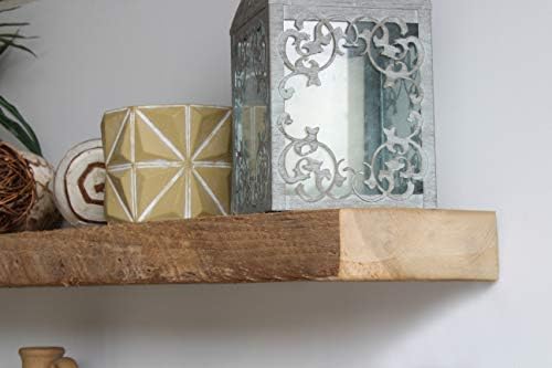 Urban Legacy Reclaimed Barnwood Planks | Floating Shelves for Wall w/Flush Mount Shelf Bracket Set