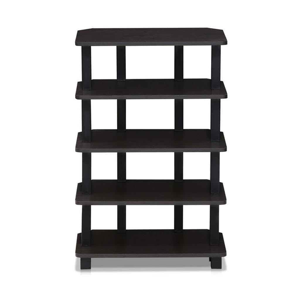 Furinno Turn-N-Tube Storage Shelves, 5-Tier Book Shelf, Corner Shelf, Toolless Open Shelves, for