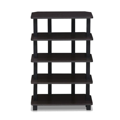 Furinno Turn-N-Tube Storage Shelves, 5-Tier Book Shelf, Corner Shelf, Toolless Open Shelves, for