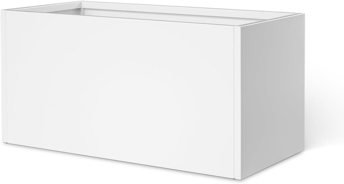 White Steel Planter Outdoor Indoor Planter Box Galvanized Steel Metal Large Planters Rectangular